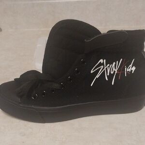 Black High-Top Sneaker with Stray Kids Graphic